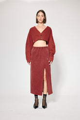 ACIDWASH MIDI SWEATSKIRT